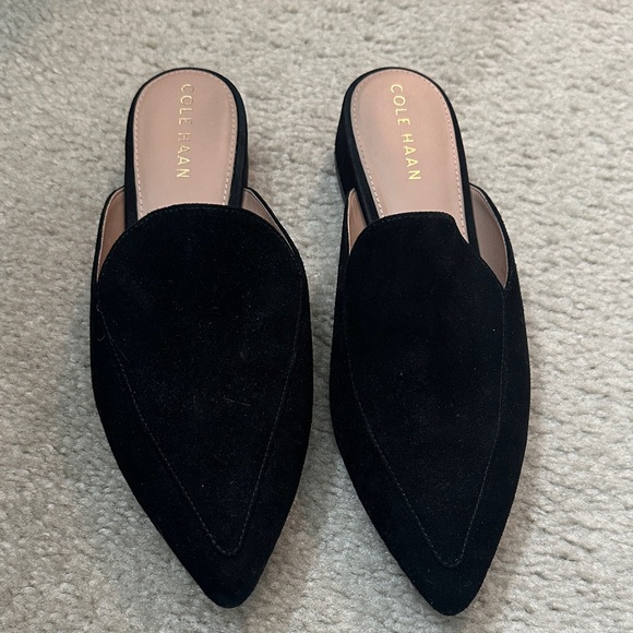 Cole Haan Women's Elegant Black Suede Mules - Picture 1 of 4